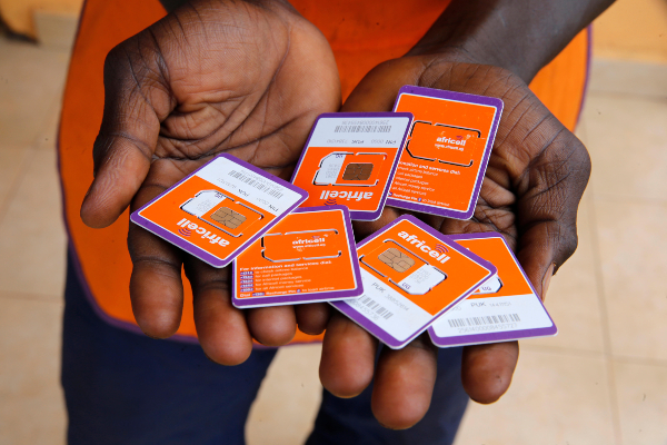 Fraudsters use cheap SIM cards like these from Ugandas Africell to route cheap international calls through homemade SIM boxesjpg