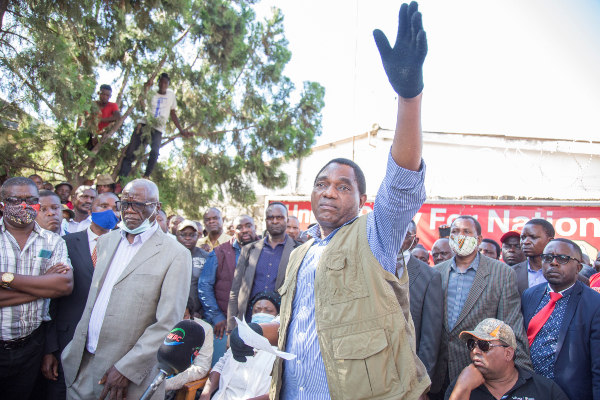 Hakainde Hichilema leader of the United Party for National Development UPND