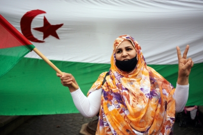 Saharawi refugees in Toulouse, France, protest the recognition of Moroccan sovereignty over Western Sahara in December 2020. PA Images
